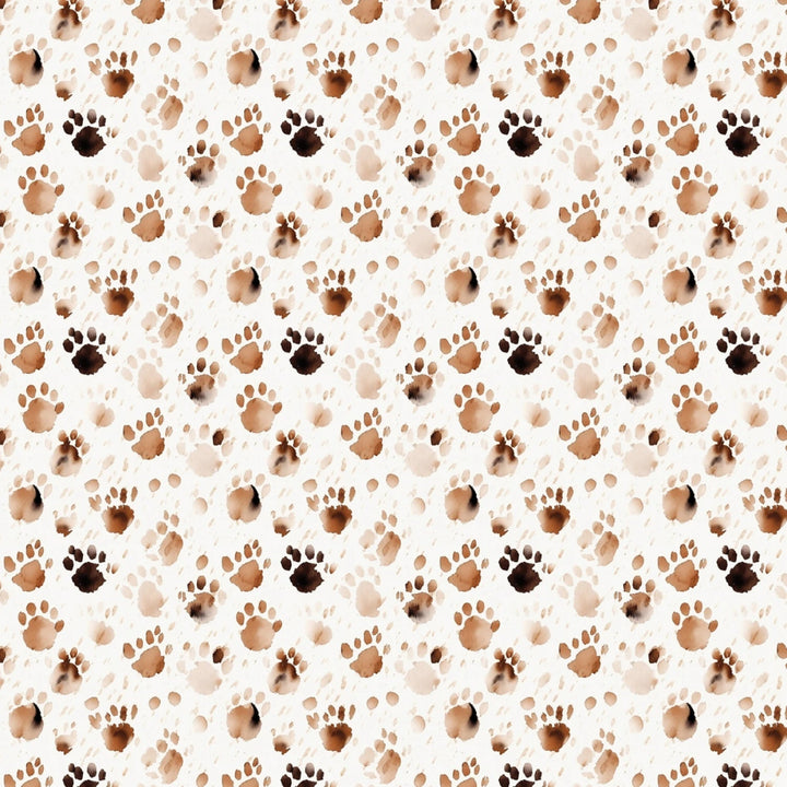 Tan Paw Prints | 42/43" Cotton (21250606-01) - Sold in UNITS of ¼ metre - Maple Leaf Quilting Company Ltd.