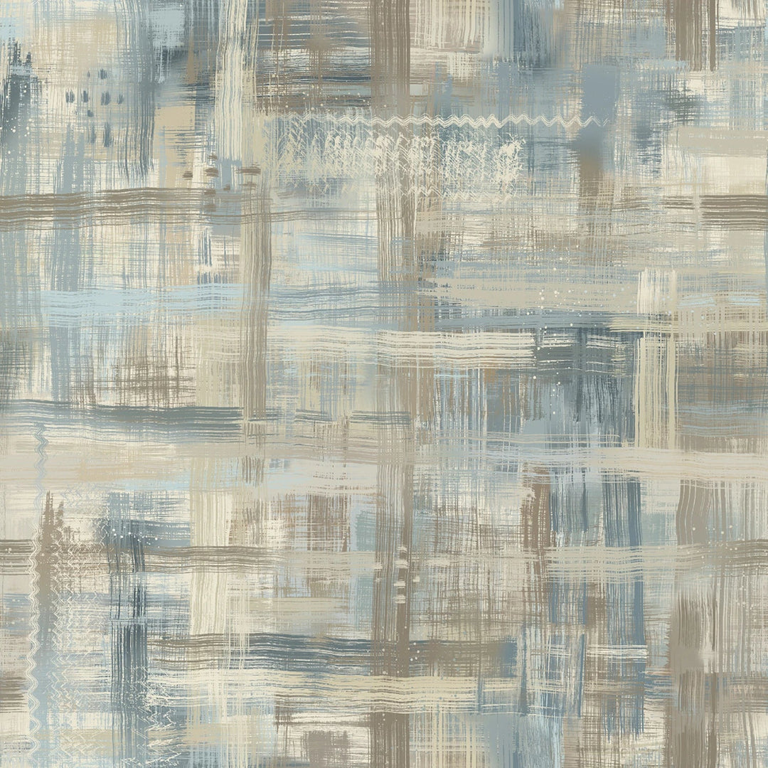 Tan/Cream/Blue Colorfield 108” Cotton (QBD650M - TEB) - Sold in UNITS of 1/4 metre - Maple Leaf Quilting Company Ltd.