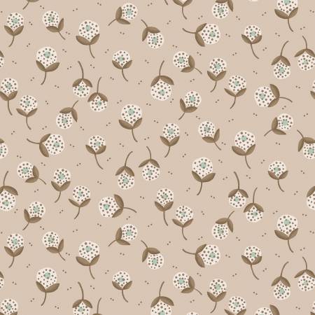 Taupey/Gray Dandelion Orbs 108" Cotton (1125 - 91) – Sold in UNITS of ¼ metre - Maple Leaf Quilting Company Ltd.