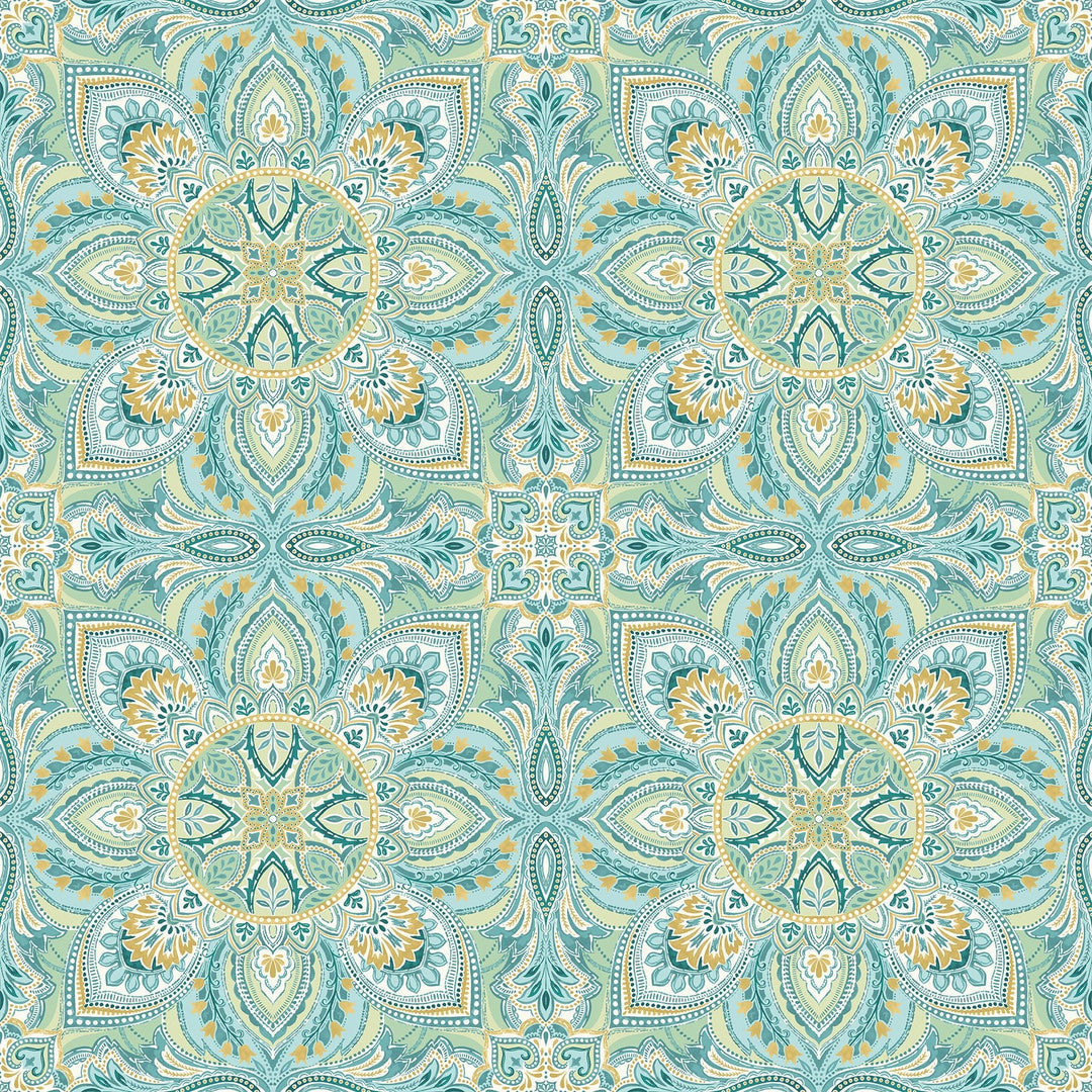 Teal Multi Mandala Mariposa by Northcott 44” (28509 - 64) – Sold in UNITS of ¼ metre - Maple Leaf Quilting Company Ltd.