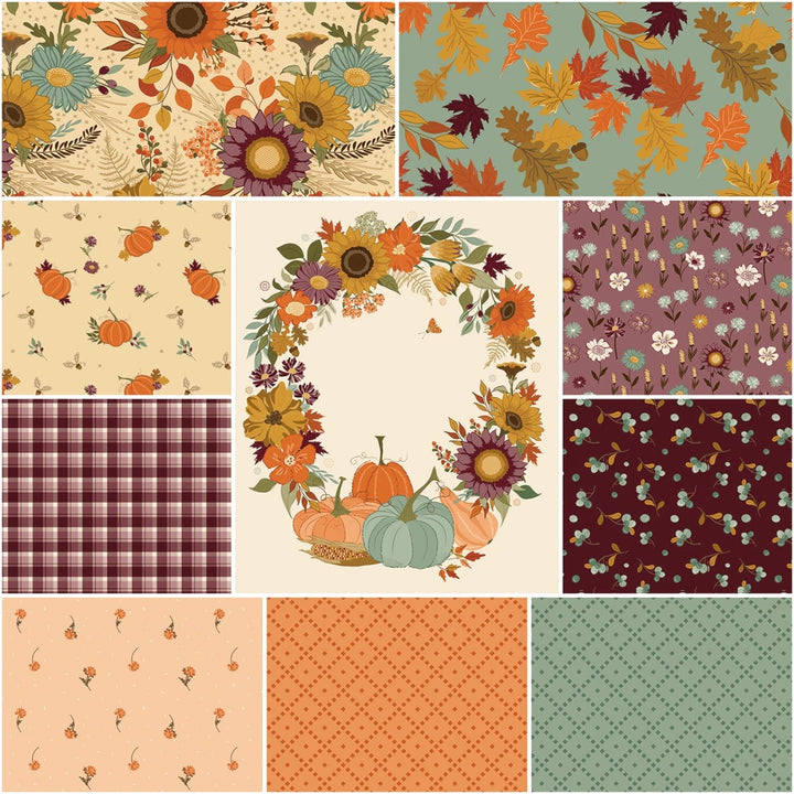 The Awe of Autumn by Sandy Gervais Collection - Latte | 1 Yard Bundle - 10pcs (1YD - 16190L - 10) - Maple Leaf Quilting Company Ltd.