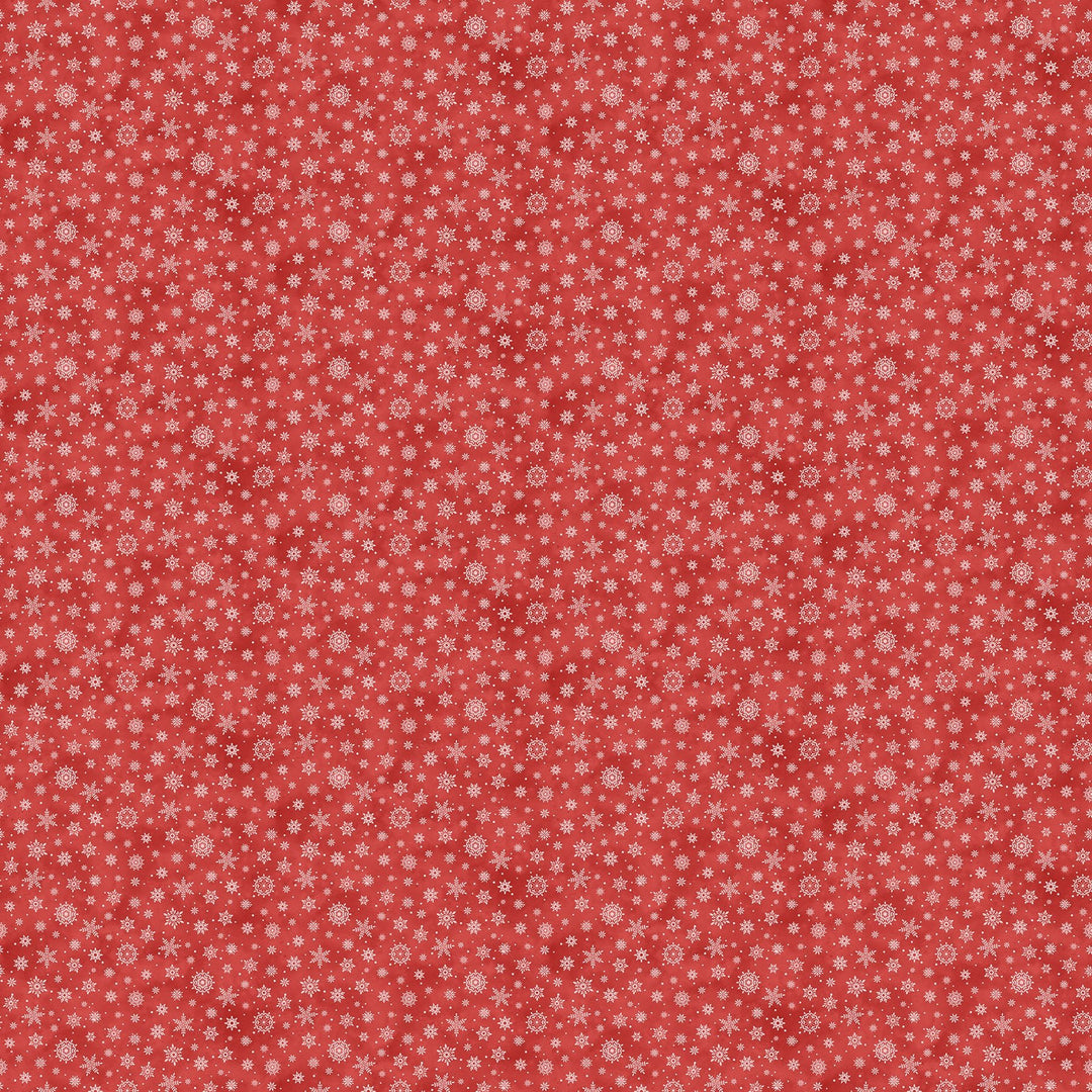 The Christmas Mouse - Red Snowflake | 43/44" Flannel (F28043 - 24) - Sold in UNITS of ¼ metre - Maple Leaf Quilting Company Ltd.
