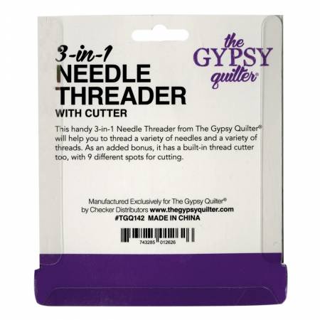 The Gypsy Quilter - 3 In 1 Needle Threader with Cutter - Maple Leaf Quilting Company Ltd.