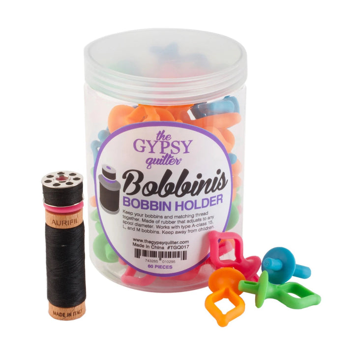 The Gypsy Quilter Bobbini Bobbin Holders 60pc Jar (TGQ017) - Maple Leaf Quilting Company Ltd.
