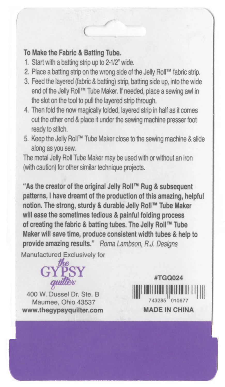 The Gypsy Quilter Jelly Roll Tube Maker (TGQ024) - Maple Leaf Quilting Company Ltd.