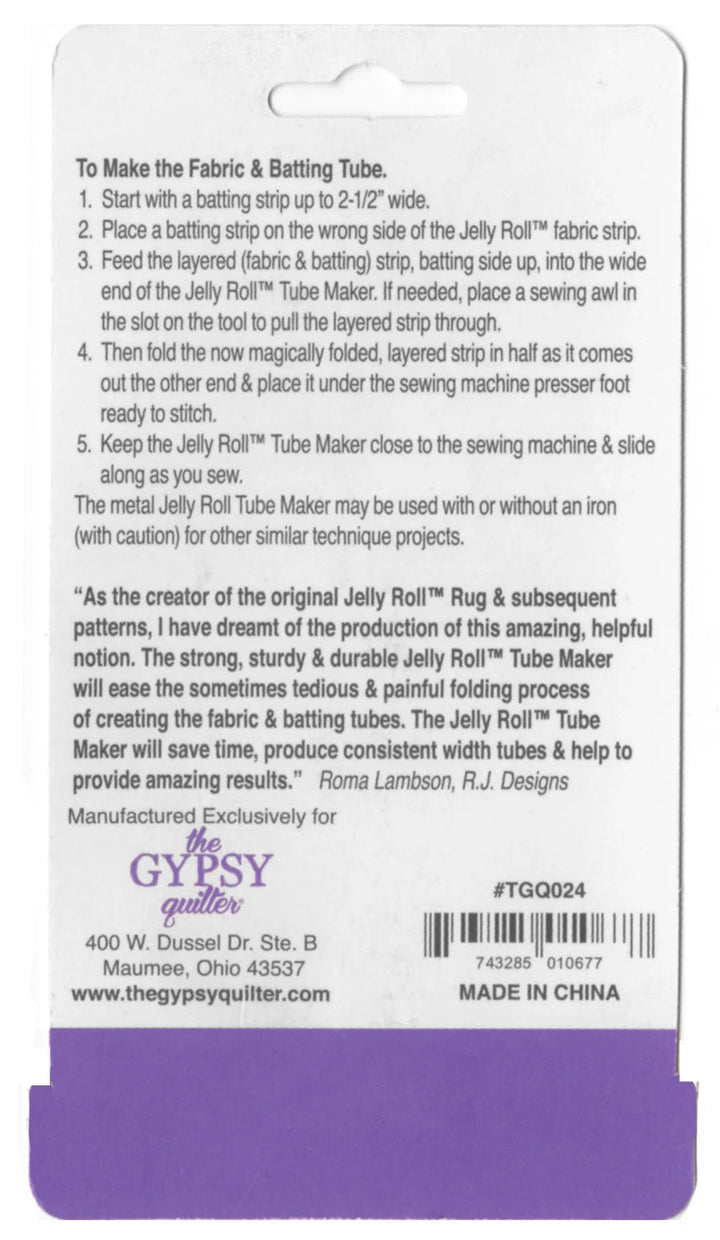 The Gypsy Quilter Jelly Roll Tube Maker (TGQ024) - Maple Leaf Quilting Company Ltd.