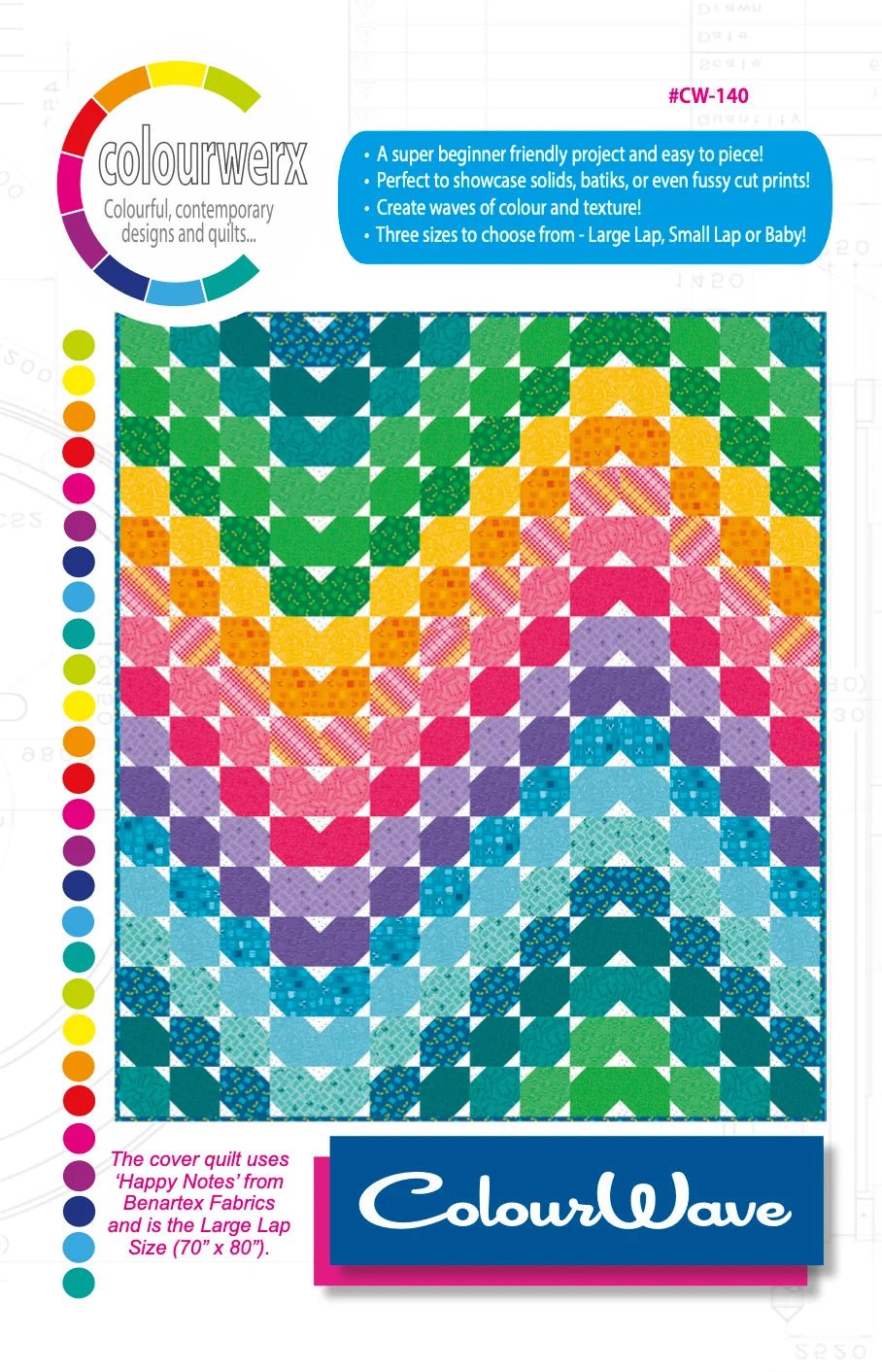 The Kaffe Fassett Collective - Colourwave by Colourwerx Quilt Kit | KTCWKC - Maple Leaf Quilting Company Ltd.