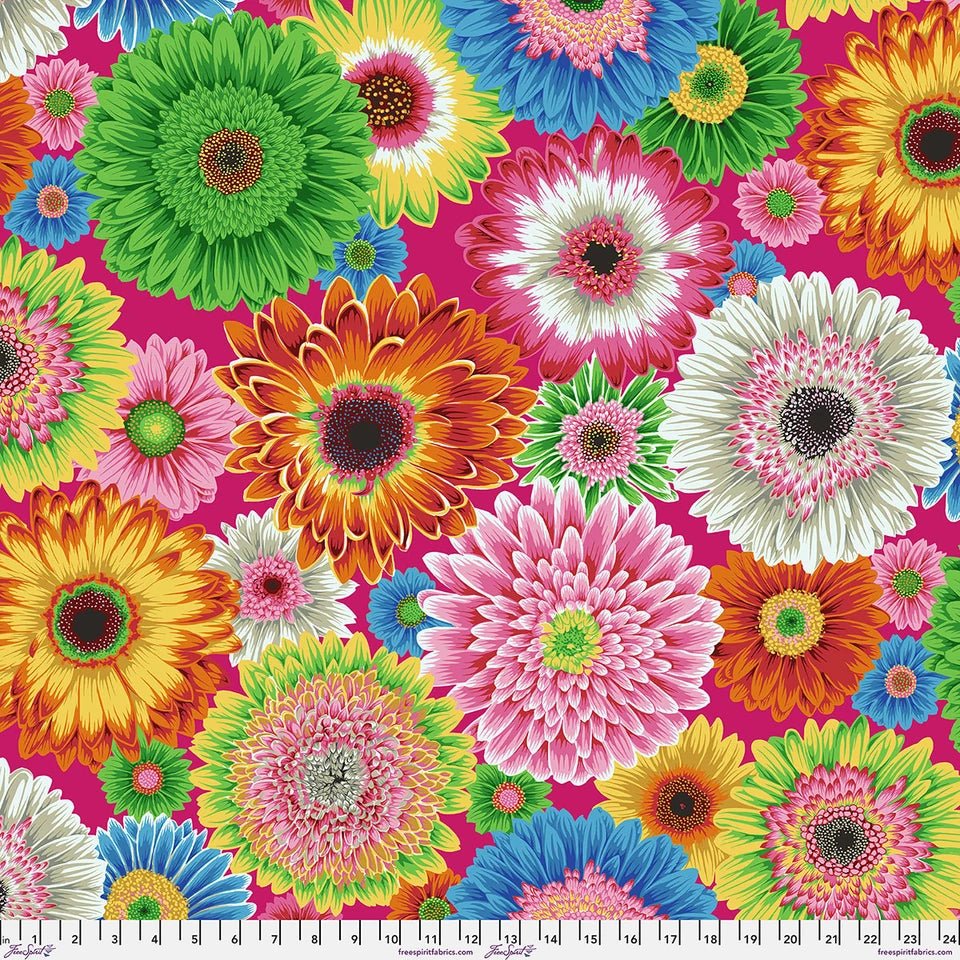 The Kaffe Fassett Collective - Gerbera Daisies - Bright | 44"/45" Cotton - Maple Leaf Quilting Company Ltd.