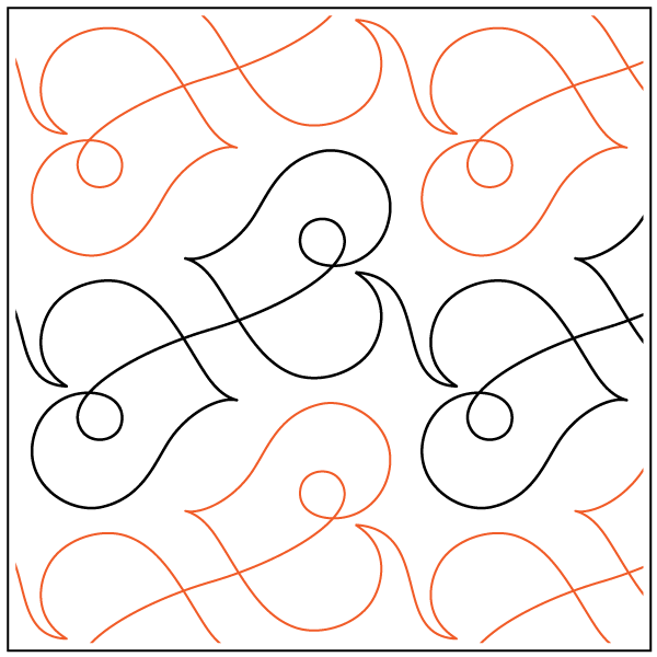 Threaded Hearts – 5.75” Paper Pantograph - Maple Leaf Quilting Company Ltd.