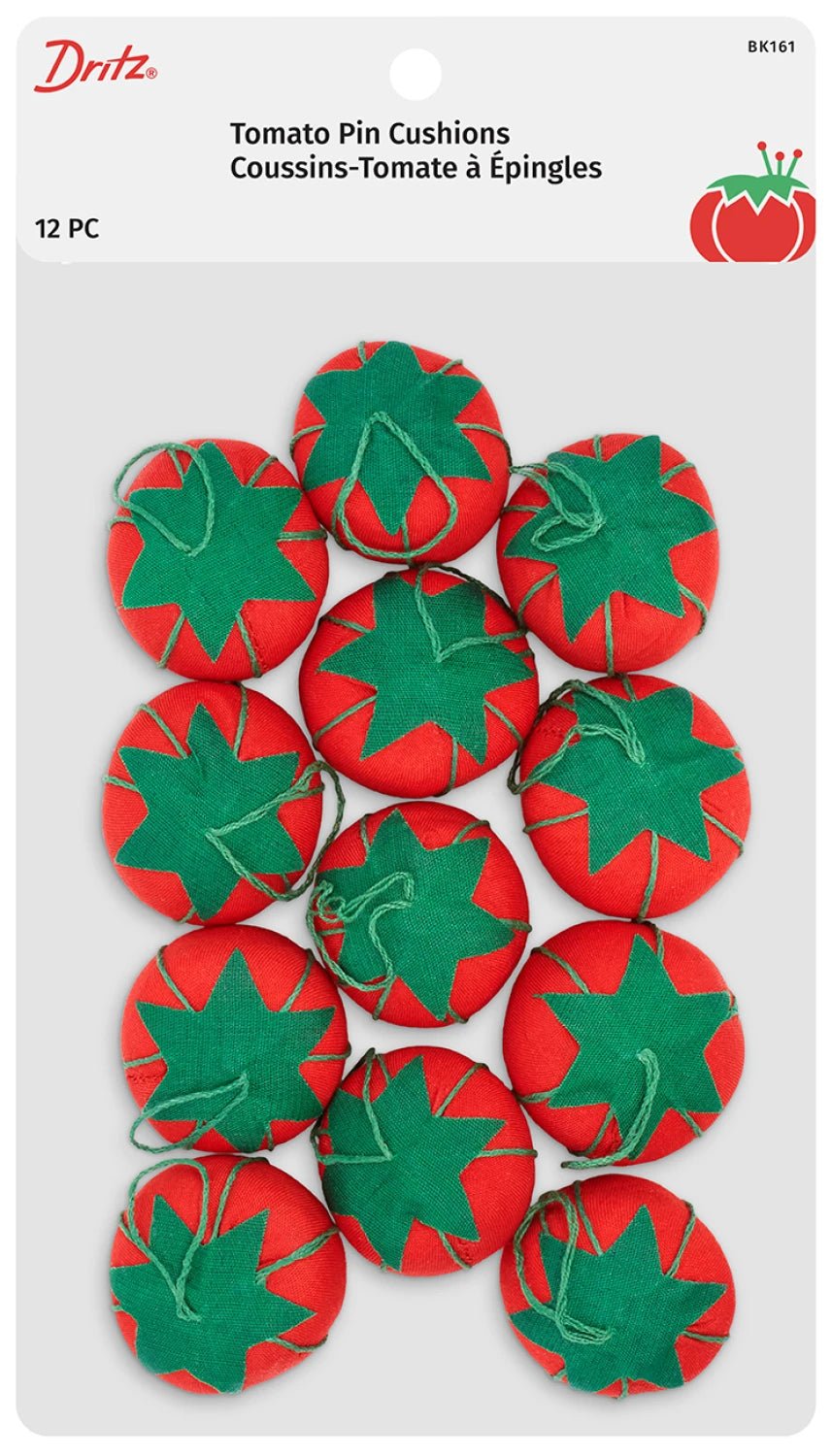 Tomato Pin Cushion Cherry Tomato Size (BLK161) - Maple Leaf Quilting Company Ltd.