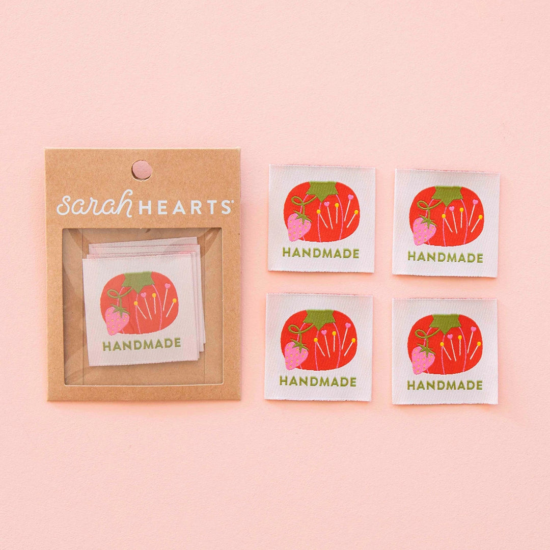 Tomato Pin Cushion Large Woven Labels (SH - LP241) - Maple Leaf Quilting Company Ltd.