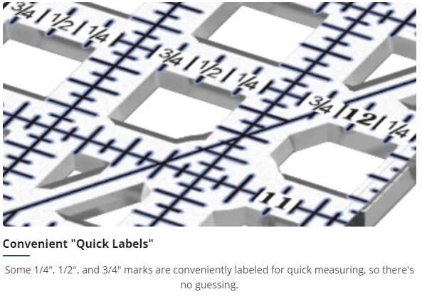 TrueCut Rectangle Quilting Ruler (3" x 18") - Maple Leaf Quilting Company Ltd.