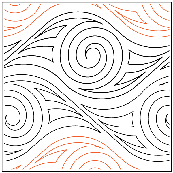 Turbulent Seas Too - 6” Paper Pantograph - Maple Leaf Quilting Company Ltd.