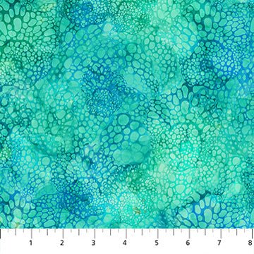 Turquoise Bubbles - Coral Reef | 43/44" Cotton (DP28880 - 66) - Sold in UNITS of ¼ metre - Maple Leaf Quilting Company Ltd.