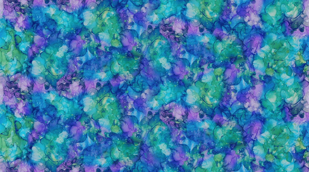 Turquoise Multi Water - Coral Reef | 43/44" Cotton (DP28883 - 66) - Sold in UNITS of ¼ metre - Maple Leaf Quilting Company Ltd.
