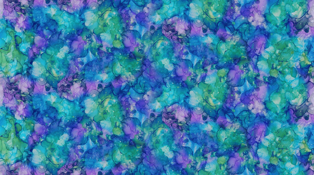 Turquoise Multi Water - Coral Reef | 43/44" Cotton (DP28883 - 66) - Sold in UNITS of ¼ metre - Maple Leaf Quilting Company Ltd.