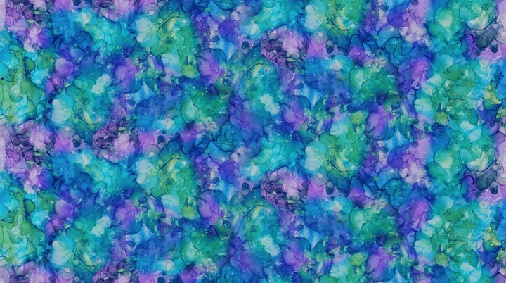 Turquoise Multi Water - Coral Reef | 43/44" Cotton (DP28883 - 66) - Sold in UNITS of ¼ metre - Maple Leaf Quilting Company Ltd.