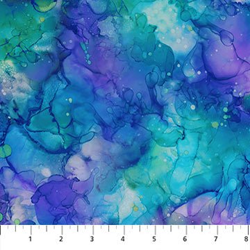 Turquoise Multi Water - Coral Reef | 43/44" Cotton (DP28883 - 66) - Sold in UNITS of ¼ metre - Maple Leaf Quilting Company Ltd.