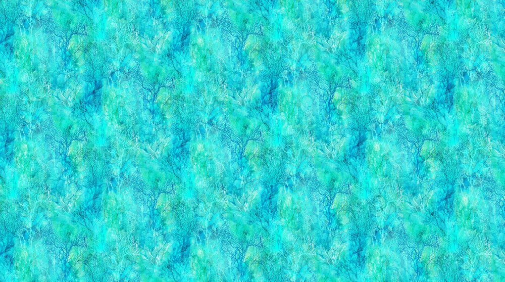 Turquoise Sea - Coral Reef | 43/44" Cotton (DP28881 - 66) - Sold in UNITS of ¼ metre - Maple Leaf Quilting Company Ltd.