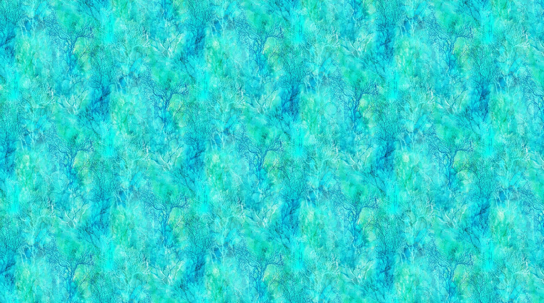Turquoise Sea - Coral Reef | 43/44" Cotton (DP28881 - 66) - Sold in UNITS of ¼ metre - Maple Leaf Quilting Company Ltd.