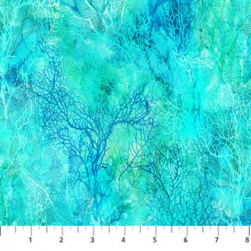 Turquoise Sea - Coral Reef | 43/44" Cotton (DP28881 - 66) - Sold in UNITS of ¼ metre - Maple Leaf Quilting Company Ltd.
