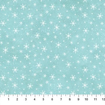 Turquoise Snowflake - Holly Jolly | 43/44" Cotton (28818-64) - Sold in UNITS of ¼ metre - Maple Leaf Quilting Company Ltd.