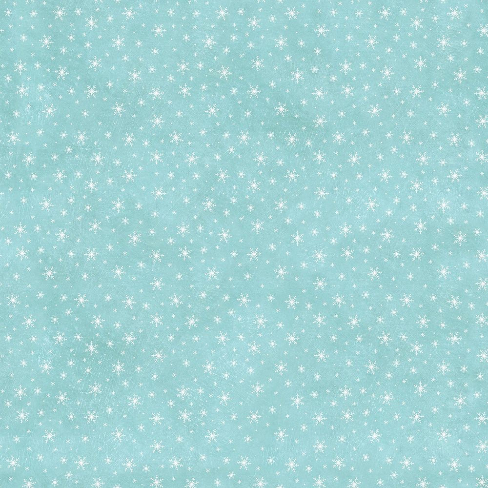 Turquoise Snowflake - Holly Jolly | 43/44" Cotton (28818-64) - Sold in UNITS of ¼ metre - Maple Leaf Quilting Company Ltd.
