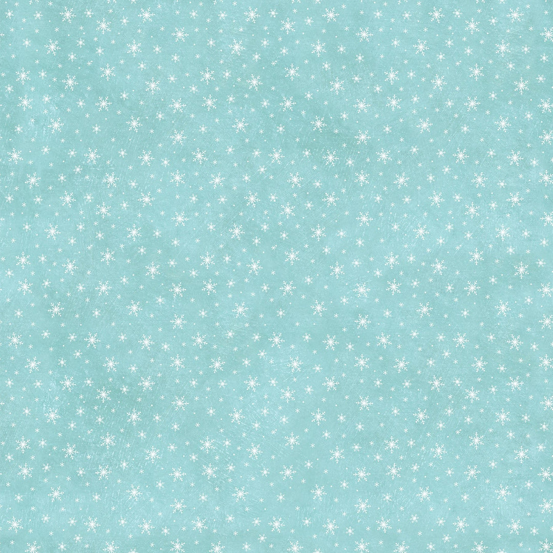 Turquoise Snowflake - Holly Jolly | 43/44" Cotton (28818-64) - Sold in UNITS of ¼ metre - Maple Leaf Quilting Company Ltd.