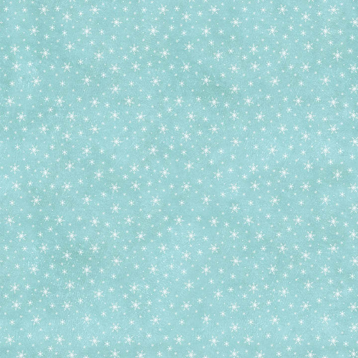 Turquoise Snowflake - Holly Jolly | 43/44" Cotton (28818-64) - Sold in UNITS of ¼ metre - Maple Leaf Quilting Company Ltd.
