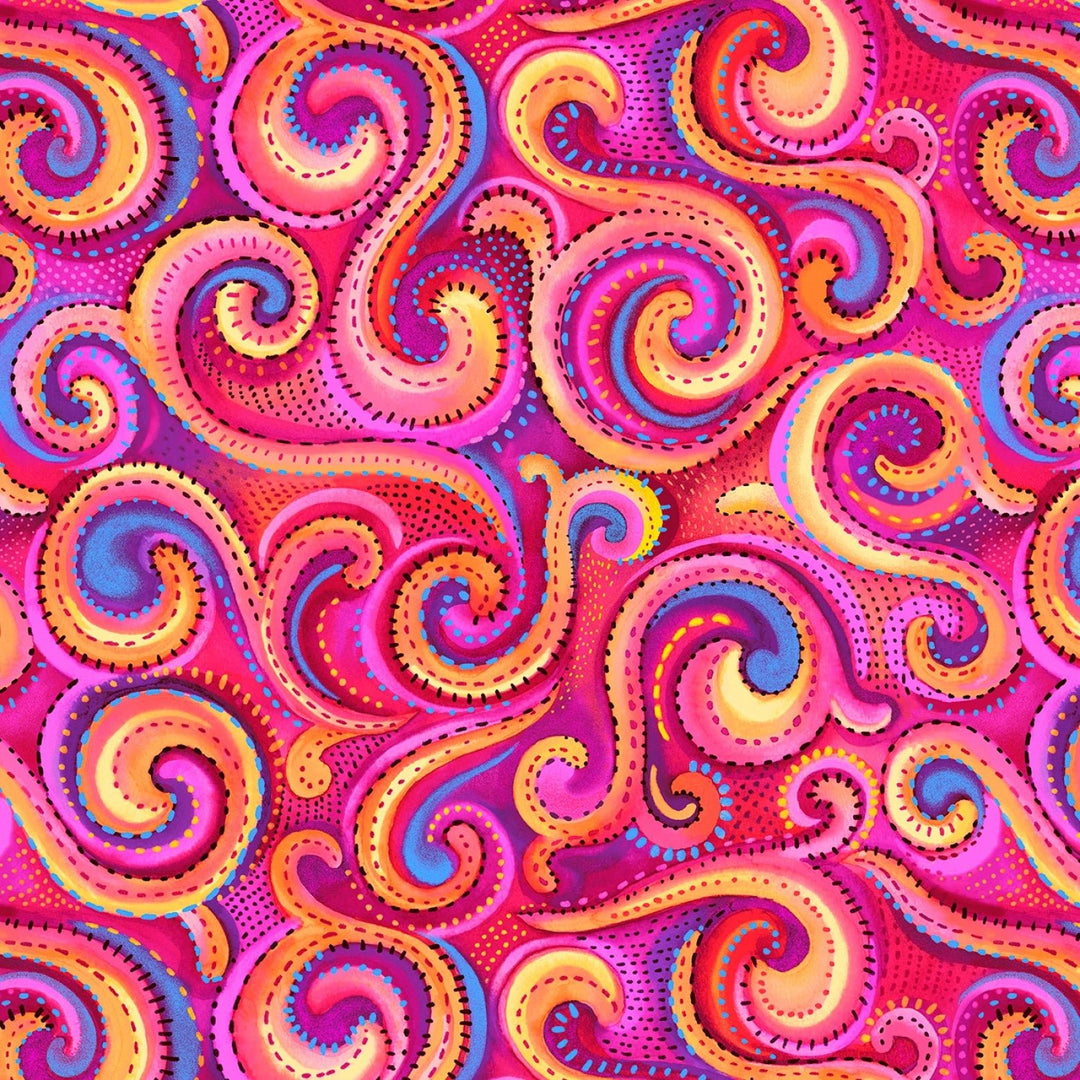 Tutti Frutti Swirl 108” Cotton (8021S - 25) - Sold in UNITS of 1/4 metre - Maple Leaf Quilting Company Ltd.