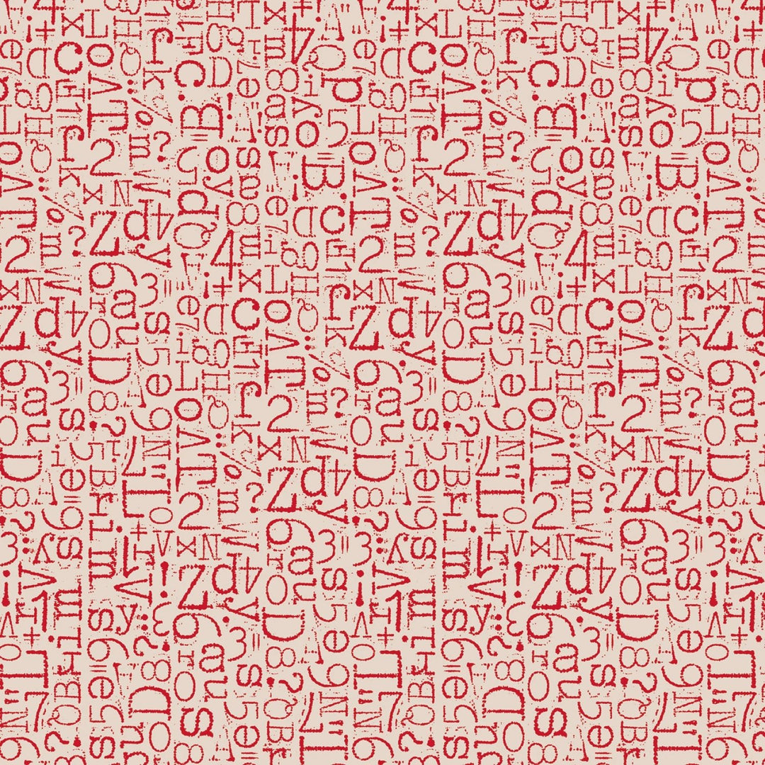 TYPE/ography by Lori Holt - Vintage Type Schoolhouse | 108” Cotton (WB16852R - SCHOOLHOUSE) - Sold in UNITS of 1/4 metre - Maple Leaf Quilting Company Ltd.