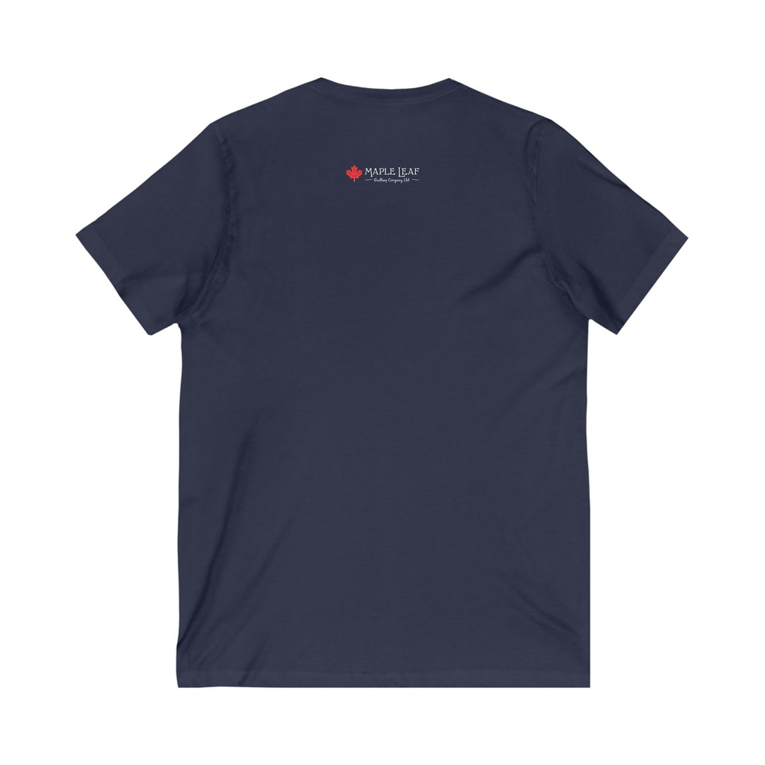 'Warning' | V - Neck Tee - Maple Leaf Quilting Company Ltd.
