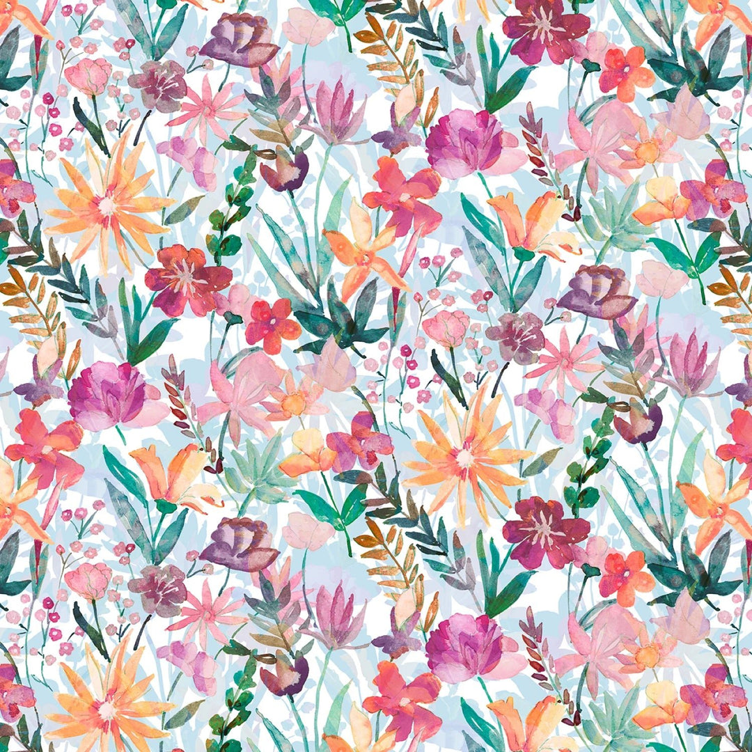 Watercolour Floral - Multi Floral | 108” Cotton (WGAW5928 - BMU) - Sold in UNITS of 1/4 metre - Maple Leaf Quilting Company Ltd.