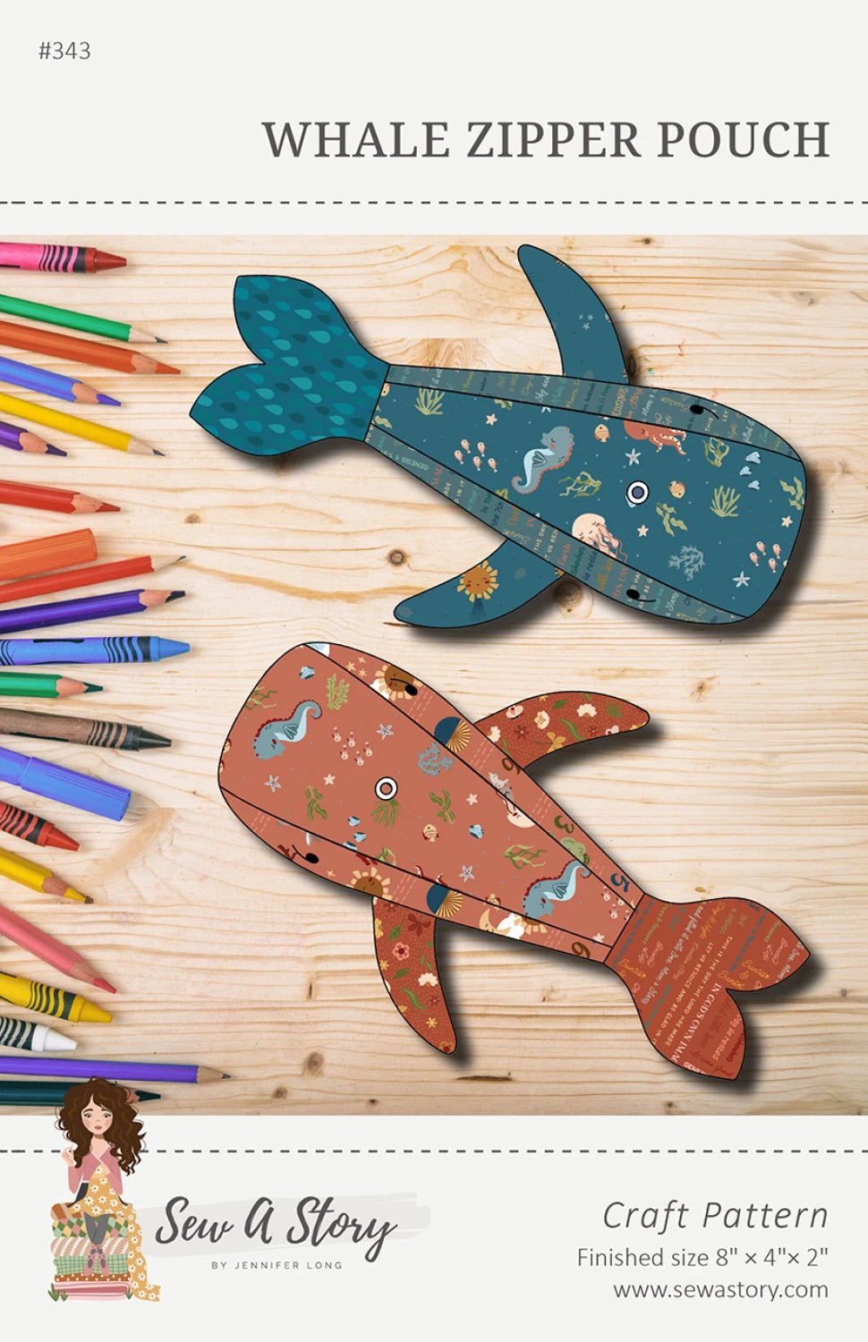 Whale Zipper Pouch Pattern (BSI343) - Maple Leaf Quilting Company Ltd.