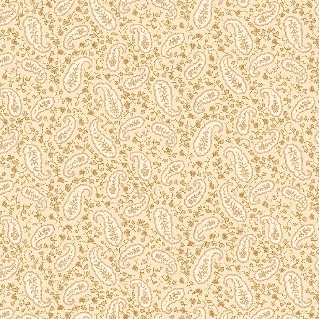Wheat Heritage Paisley | 43/44" Cotton (1532 - 40) - Sold in UNITS of ¼ metre - Maple Leaf Quilting Company Ltd.