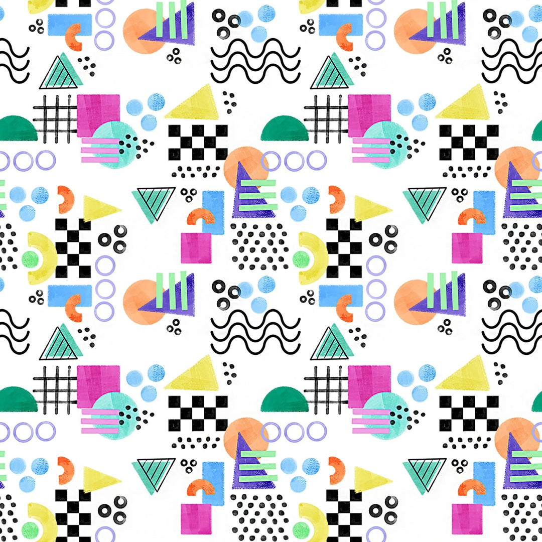 White Memphis - Dear Stella Collection| 108" Cotton (XST - DPJ3236WHITE) – Sold in UNITS of ¼ metre - Maple Leaf Quilting Company Ltd.