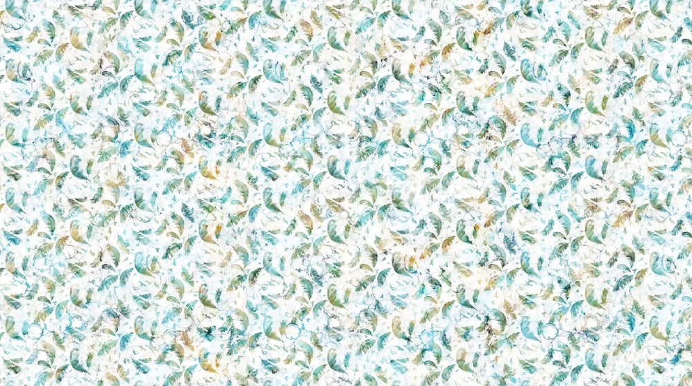White Multi Feathers - Raven's Call | 43/44" Cotton (DP28949 - 10) - Sold in UNITS of ¼ metre - Maple Leaf Quilting Company Ltd.