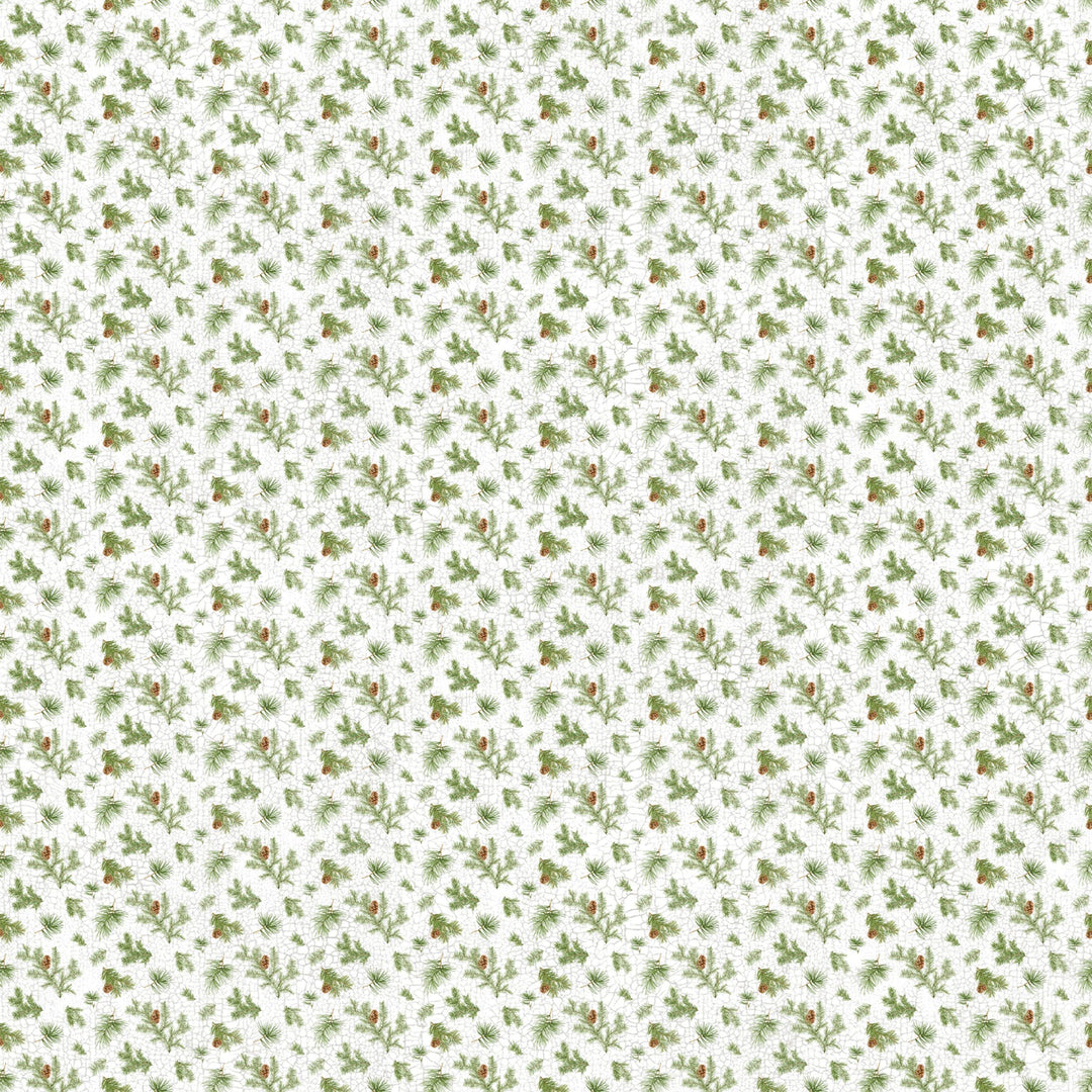 White Multi Pine Boughs - Winter Woodland | 43/44" Cotton (28869 - 10) - Sold in UNITS of ¼ metre - Maple Leaf Quilting Company Ltd.