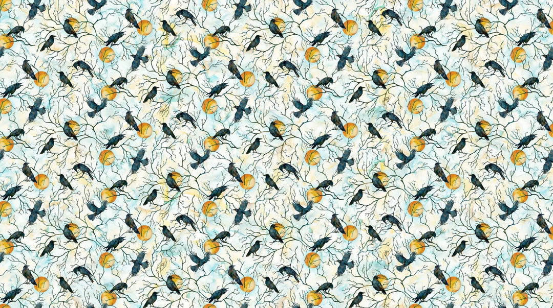 White Multi Raven Moon - Raven&
