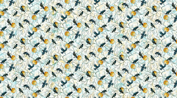 White Multi Raven Moon - Raven&