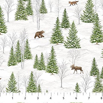 White Multi Trees - Winter Woodland | 43/44" Cotton (28866 - 10) - Sold in UNITS of ¼ metre - Maple Leaf Quilting Company Ltd.