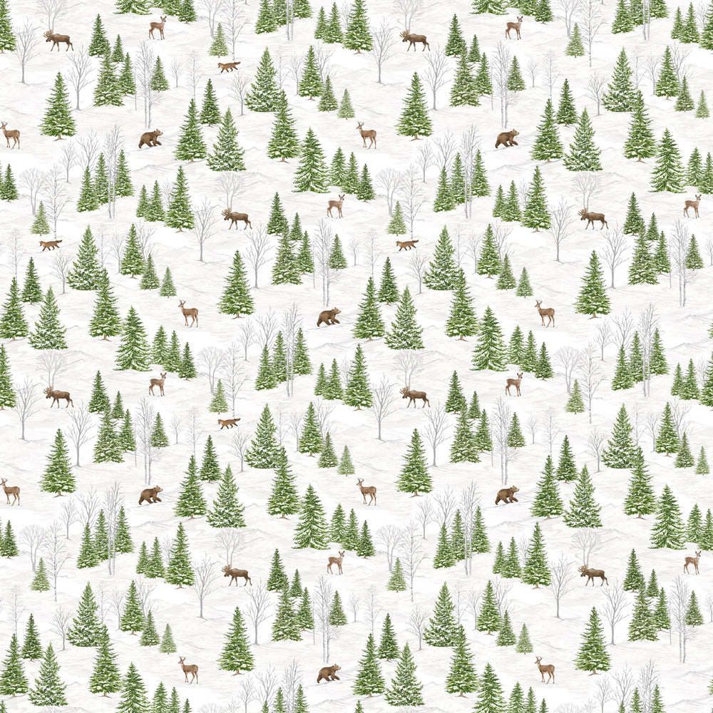 White Multi Trees - Winter Woodland | 43/44" Cotton (28866 - 10) - Sold in UNITS of ¼ metre - Maple Leaf Quilting Company Ltd.