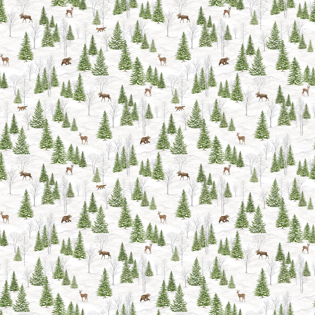 White Multi Trees - Winter Woodland | 43/44" Cotton (28866 - 10) - Sold in UNITS of ¼ metre - Maple Leaf Quilting Company Ltd.