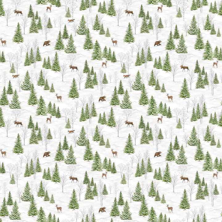 White Multi Trees - Winter Woodland | 43/44" Cotton (28866 - 10) - Sold in UNITS of ¼ metre - Maple Leaf Quilting Company Ltd.