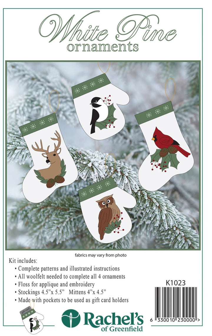 White Pine Ornaments Kit (K1023) - Maple Leaf Quilting Company Ltd.
