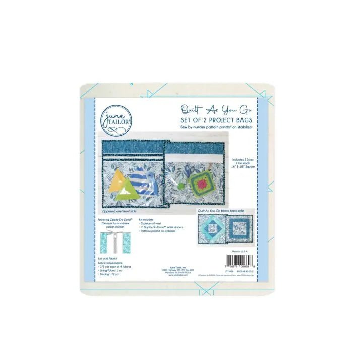 White Project Bags Quilt - As - You - Go Kit with Zippity - Do - Done Zipper (Set of 2) - Maple Leaf Quilting Company Ltd.