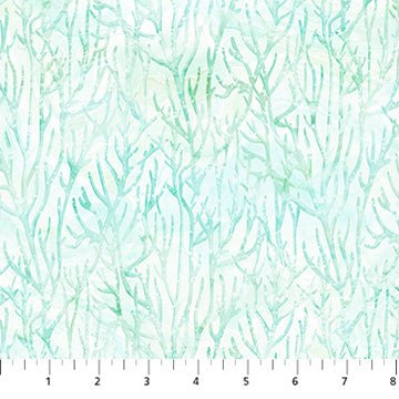 White/Turquoise Sea - Coral Reef | 43/44" Cotton (DP28882 - 10) - Sold in UNITS of ¼ metre - Maple Leaf Quilting Company Ltd.