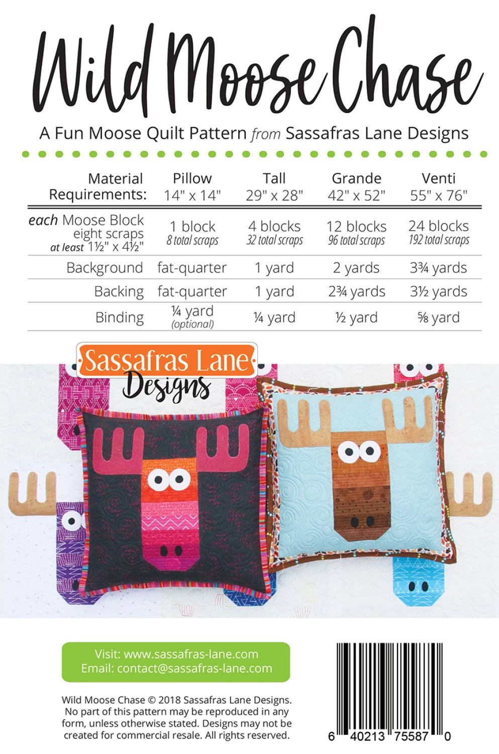 Wild Moose Chase (SASSLN0067) - Maple Leaf Quilting Company Ltd.