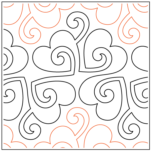 Willow Leaf's Valentine – 9.5” Paper Pantograph - Maple Leaf Quilting Company Ltd.