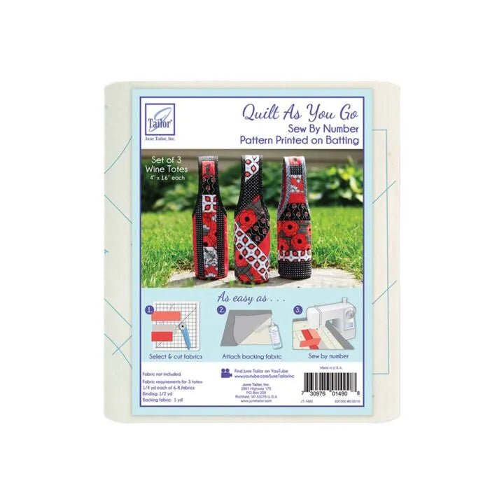 Wine Totes Quilt - As - You - Go Kit (3 Pack) - Maple Leaf Quilting Company Ltd.